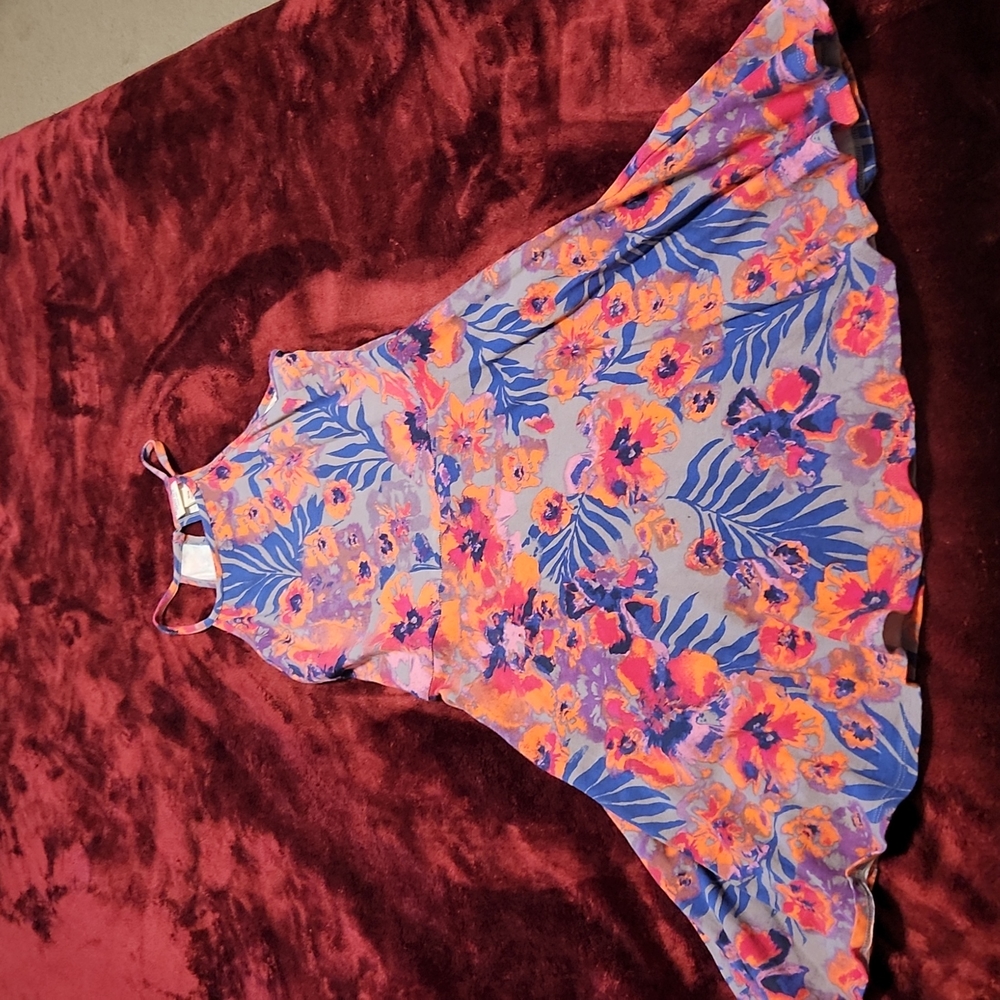 Xhilaration Fit & Flare Tropical Print Dress